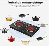 Estufa eléctrica de 110 V, 2 quemadores, 2800 W Estufa eléctrica de 110 V, 2 quemadores, 2800 W