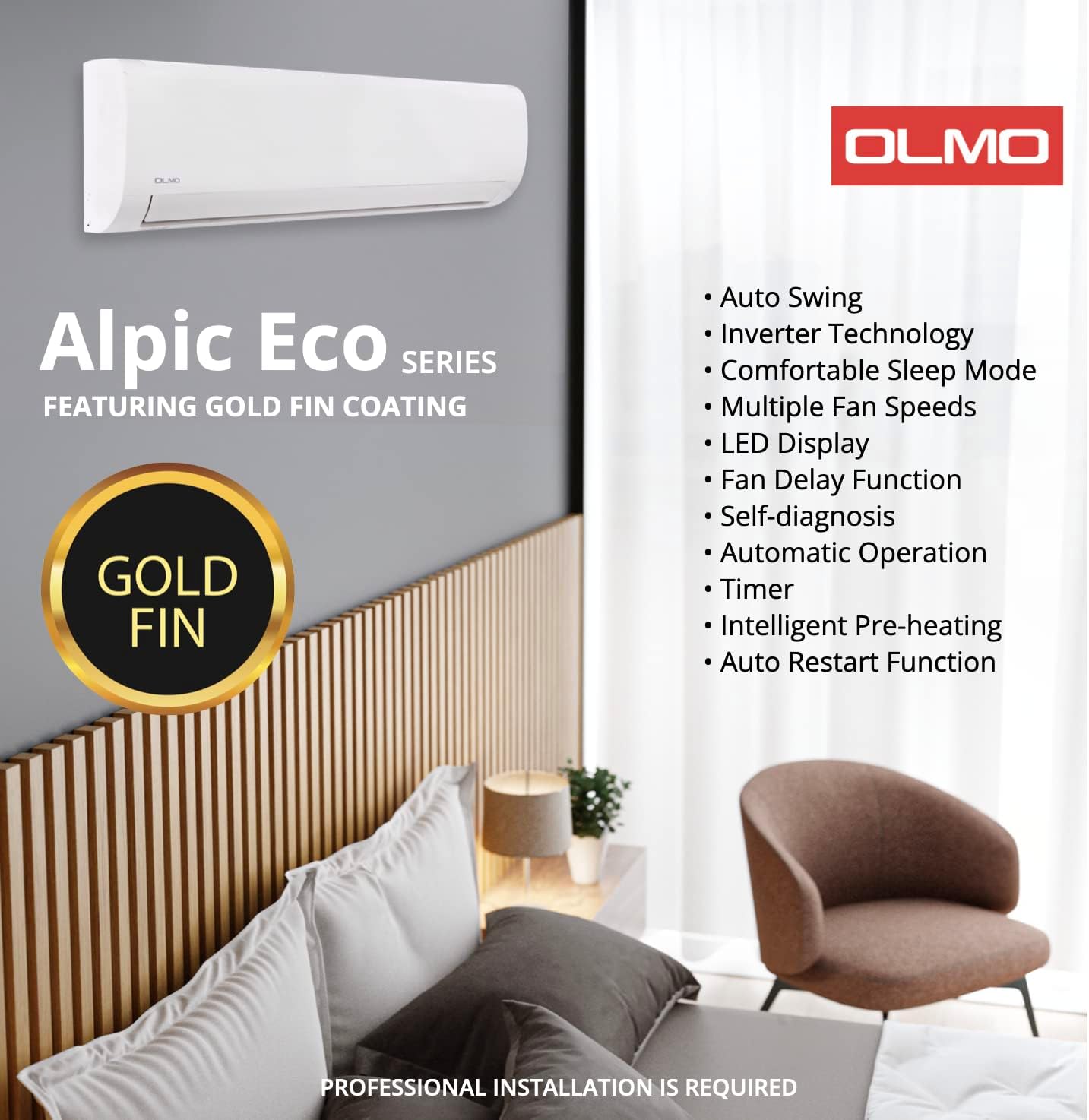 OLMO Alpic Aire acondicionado de 12,000 BTU, 110/120V OLMO Alpic Aire acondicionado de 12,000 BTU, 110/120V