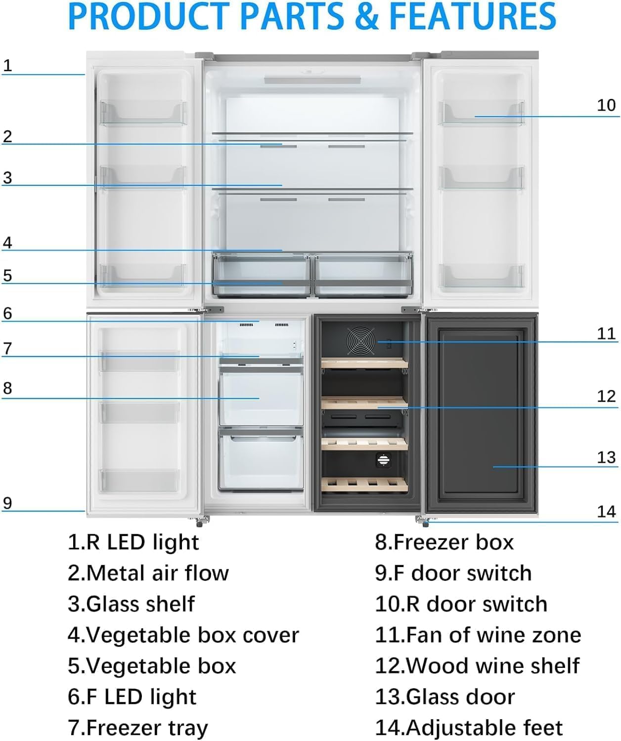 Refrigeradores de acero inoxidable de 21 pies cúbicos Refrigeradores de acero inoxidable de 21 pies cúbicos