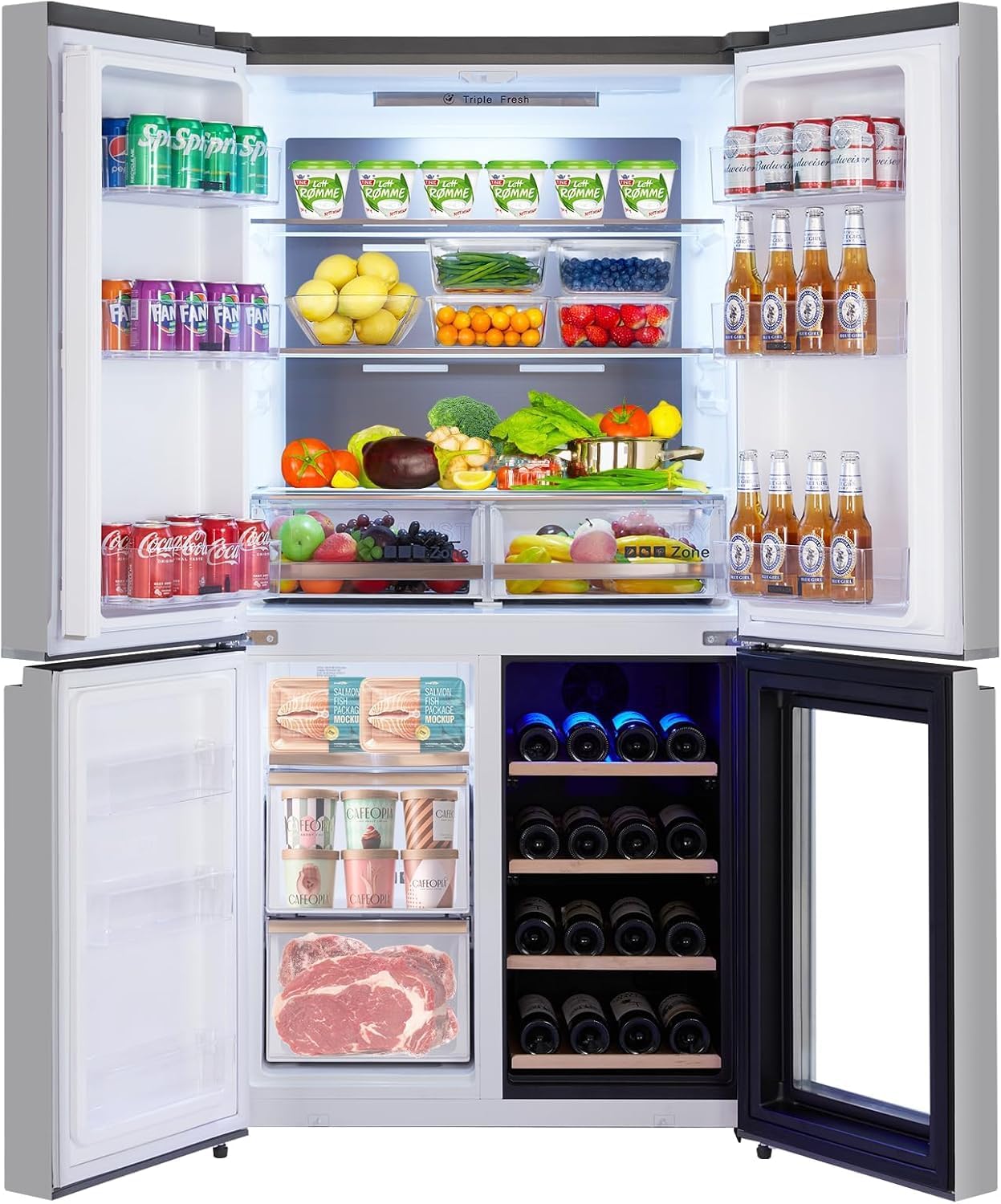 Refrigeradores de acero inoxidable de 21 pies cúbicos Refrigeradores de acero inoxidable de 21 pies cúbicos