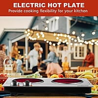Cusimax - Placa de cocción eléctrica de hierro fundido, portátil Cusimax - Placa de cocción eléctrica de hierro fundido, portátil