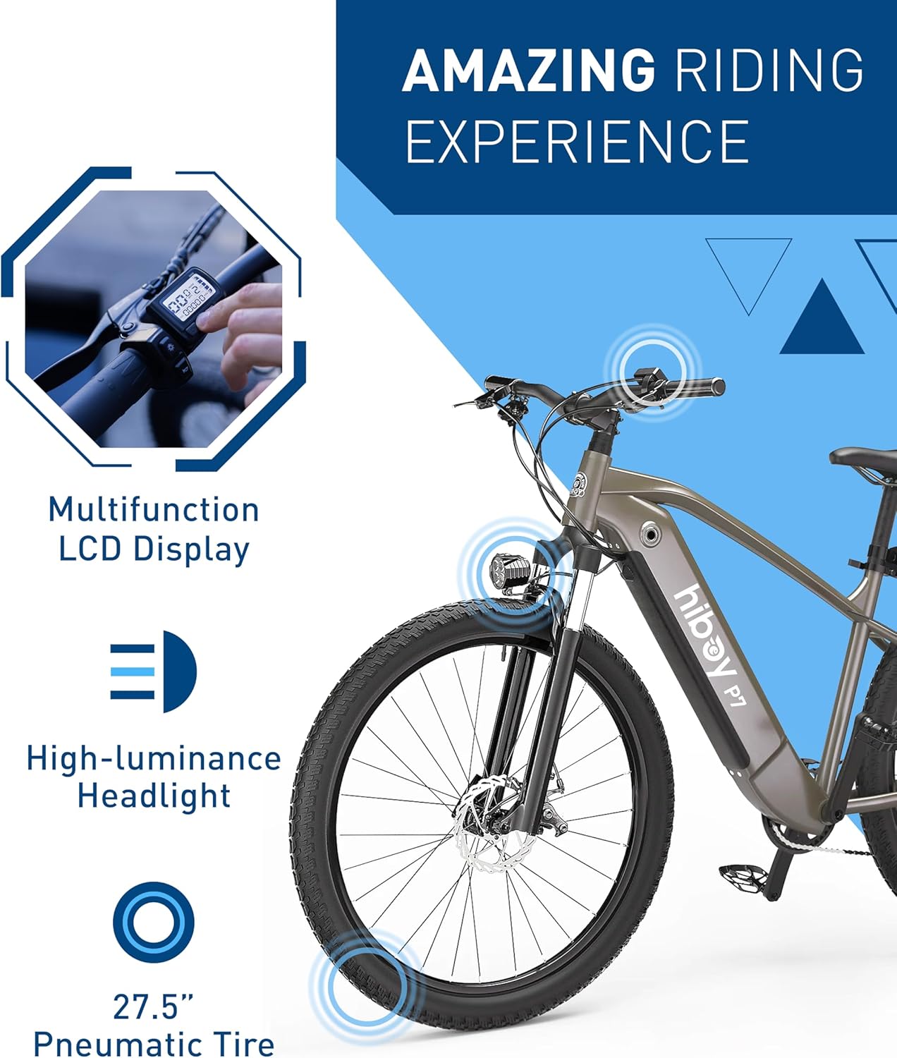 Hiboy Bicileta eléctrica para adultos de 7 velocidades Hiboy Bicileta eléctrica para adultos de 7 velocidades
