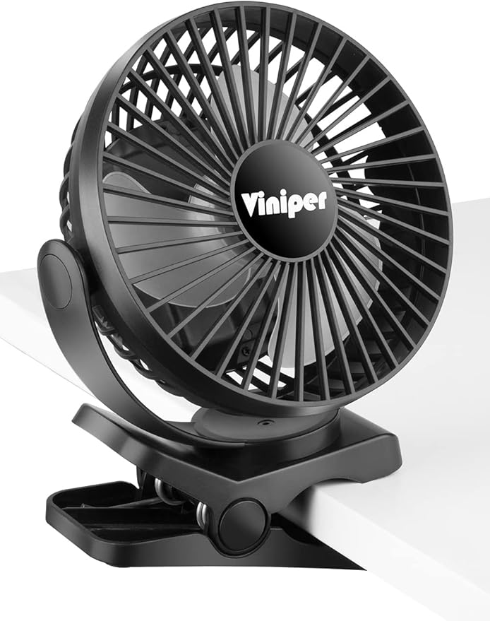 Viniper Ventilador recargable con clip de 6 pulgadas