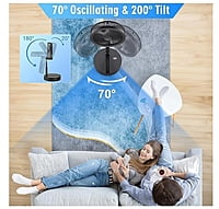 LIPETY Ventilador oscilante recargable portátil plegable – 9 pulgadas