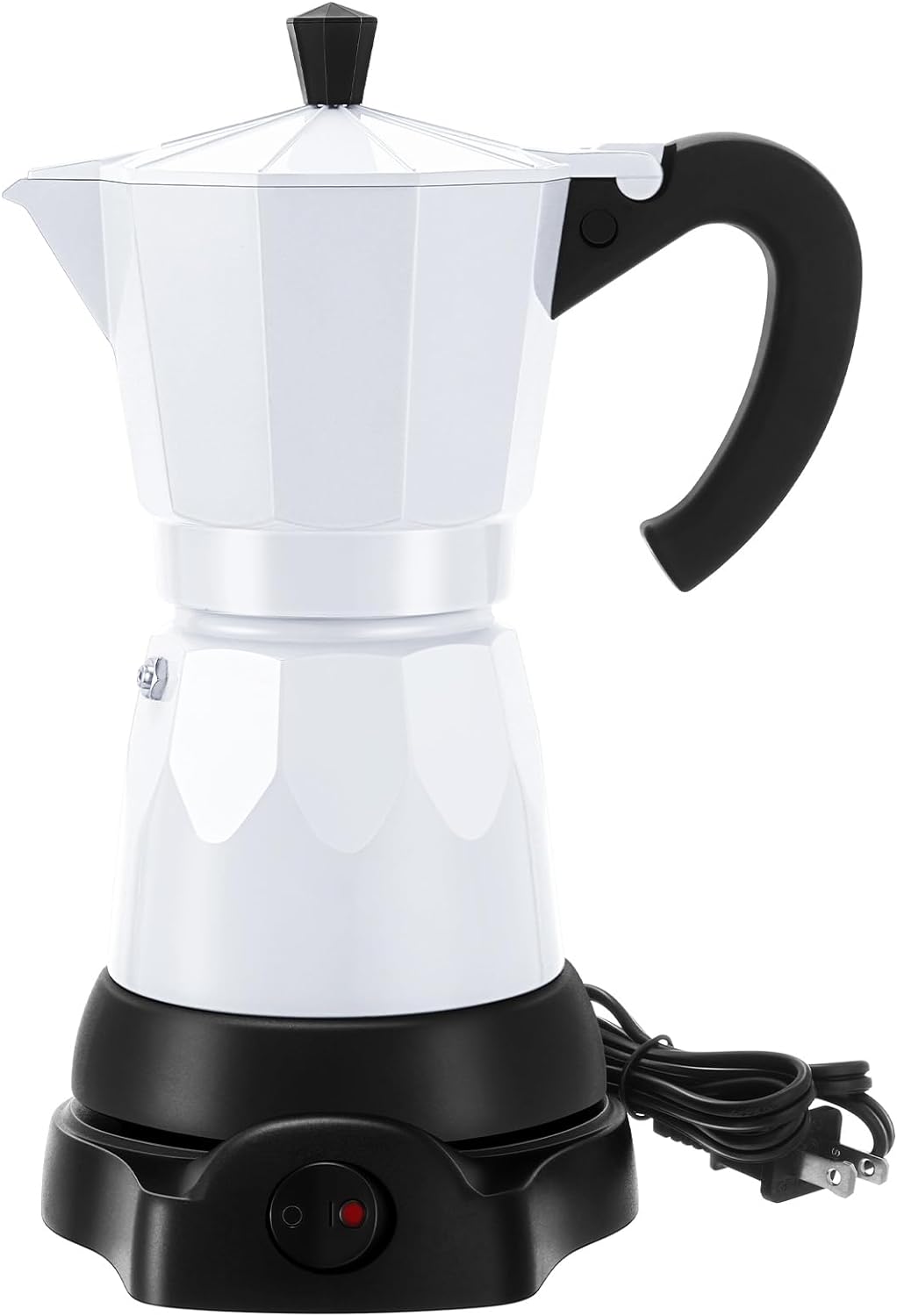 Cafetera eléctrica de 6 tazas de café expreso italiano, cafetera de moka italiana de 10.1 fl oz, cafetera de café portátil de aluminio con base desmontable, regalo de café para viajes en casa