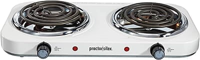 Proctor Silex Cocina eléctrica de doble hornillo con temperatura ajustable