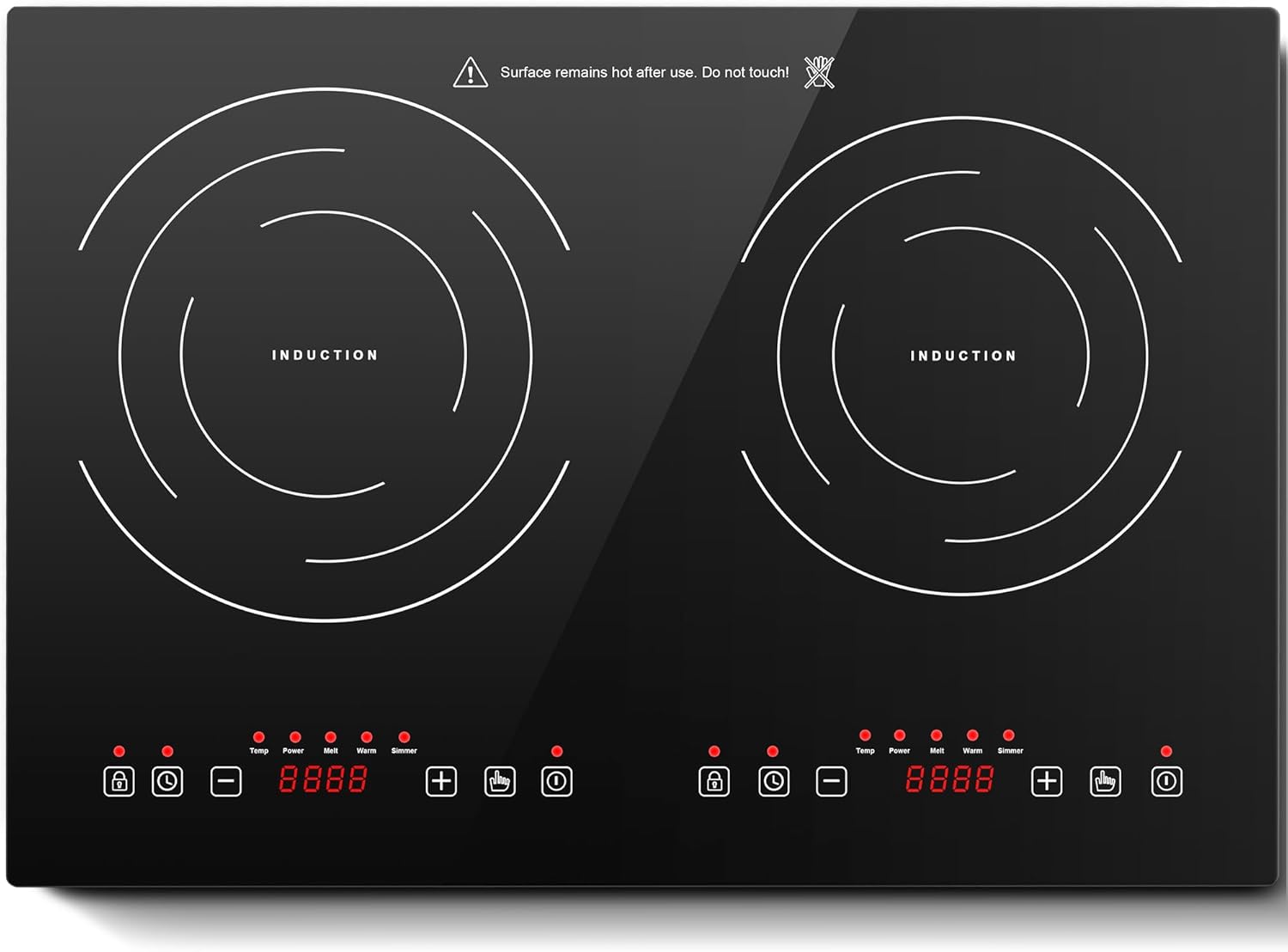 Placa de inducción con 2 quemadores y 1800 W