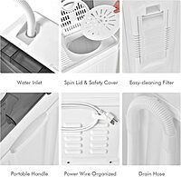 COSTWAY Lavadora portátil de 26 libras de capacidad