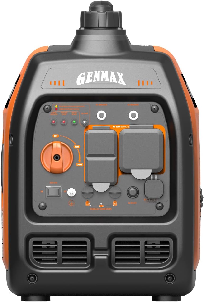 GENMAX Generador portátil, motor de gas ultra silencioso de 3300 W