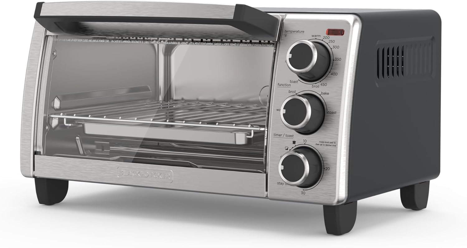 BLACK+DECKER Horno tostador de acero inoxidable