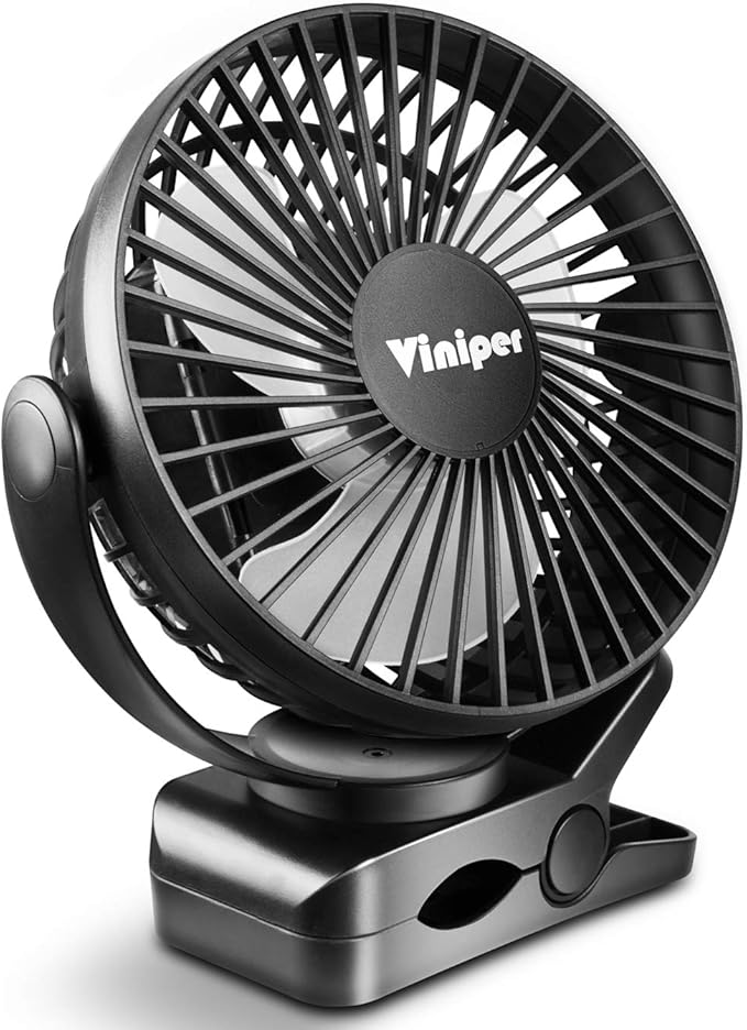 Viniper Ventilador recargable con clip de 6 pulgadas