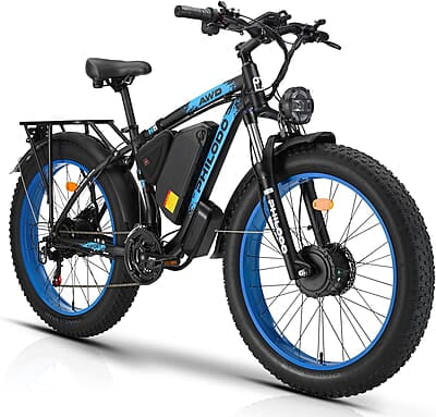 Qlife Cityone Bicicleta eléctrica para adultos de 26 pulgadas con neumático de 2.1 pulgadas, batería extraíble integrada certificada UL2849, motor de pico de 500 W con bicicleta eléctrica de montaña