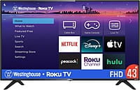 Roku Select Series Televisor Smart Roku TV, 4K, HDR, control por voz mejorado, imágenes 4K brillantes, brillo automático, streaming impecable, 43 pulgadas