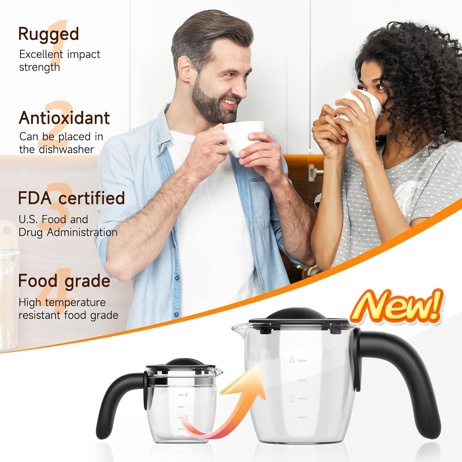 Premium Levella - Cafetera de café expreso, capuchino y café con leche, 4 tazas, color negro (Pem351)