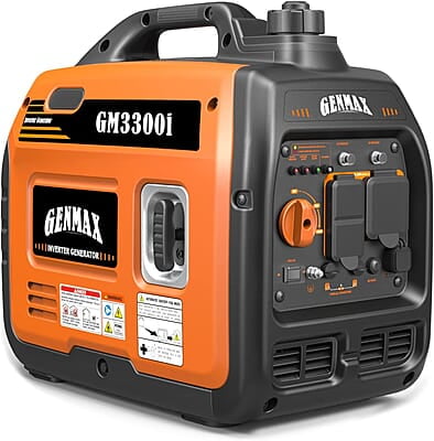 GENMAX Generador portátil, motor de gas ultra silencioso de 3300 W