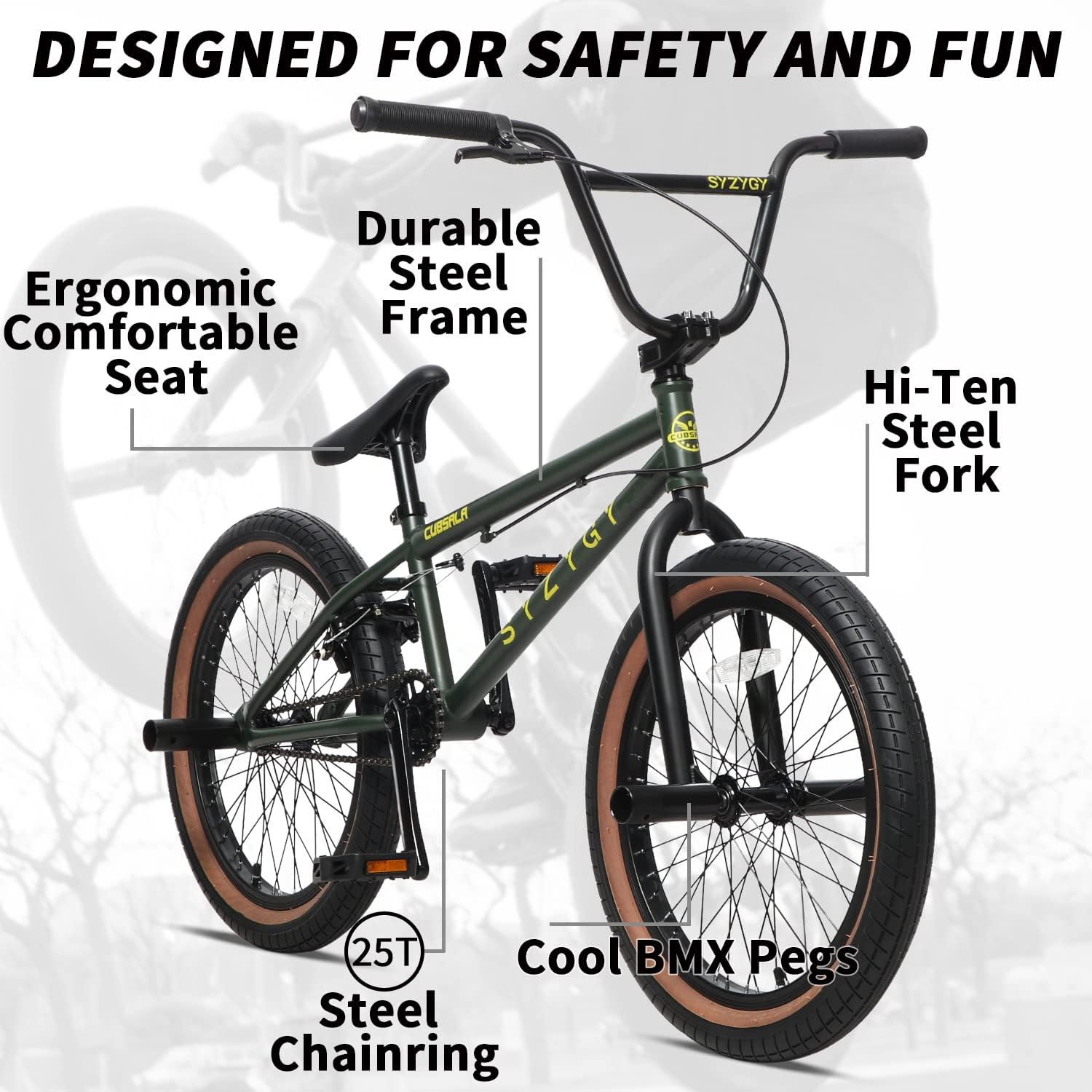 Syzygy Bicicleta BMX Freestyle de 20 pulgadas