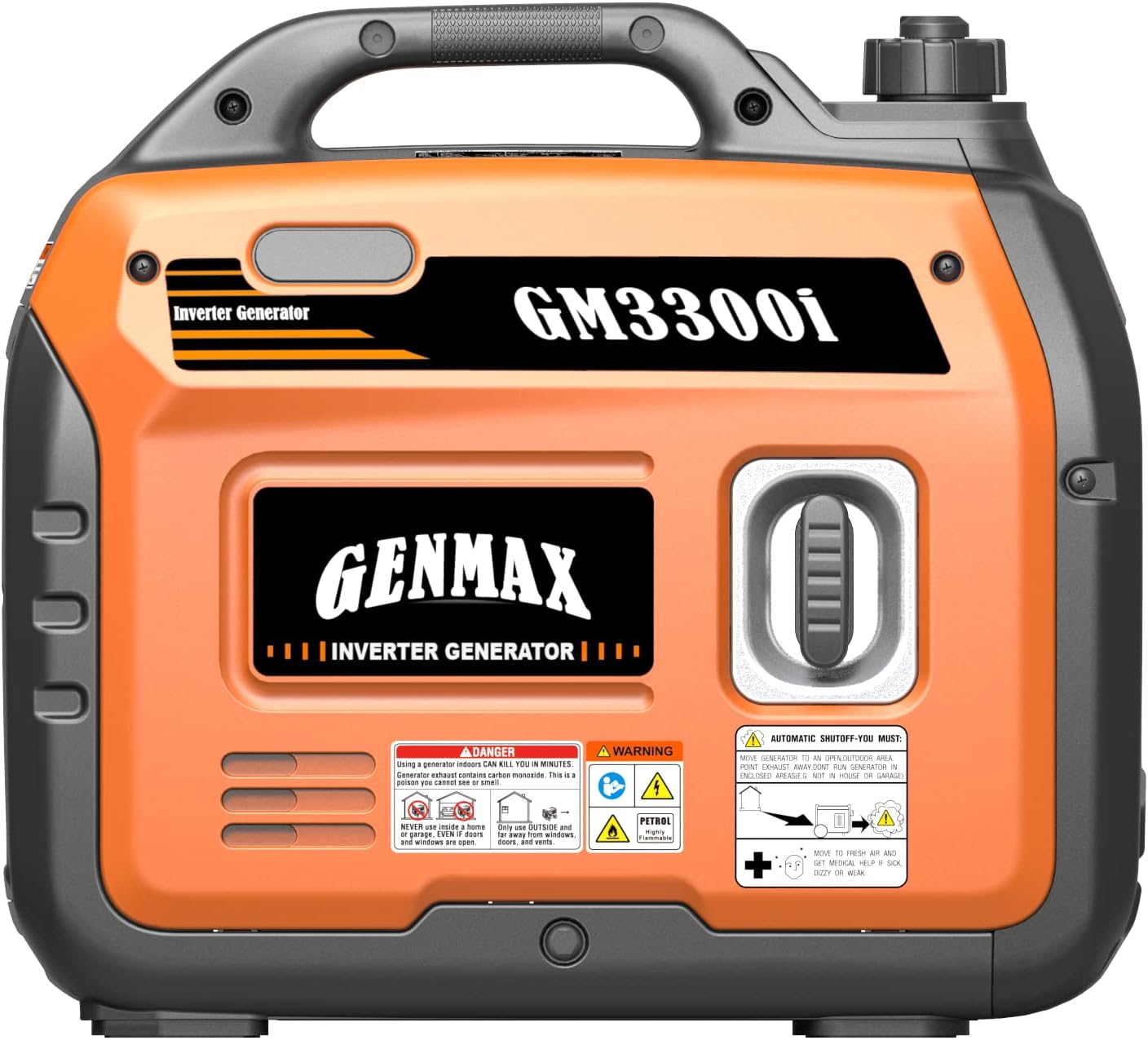 GENMAX Generador portátil, motor de gas ultra silencioso de 3300 W