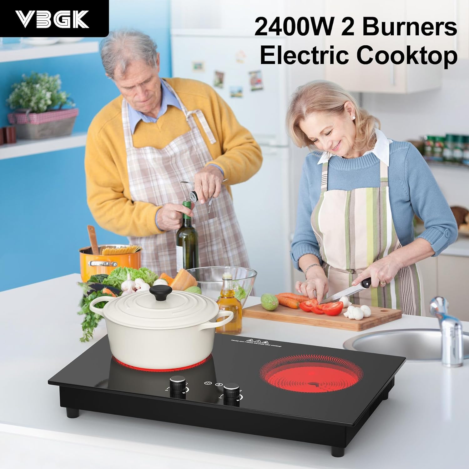 VBGK Cocina eléctrica, quemador eléctrico de 2400 W