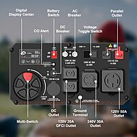 AIVOLT Generador inversor portátil, combustible dual, 8000 vatios