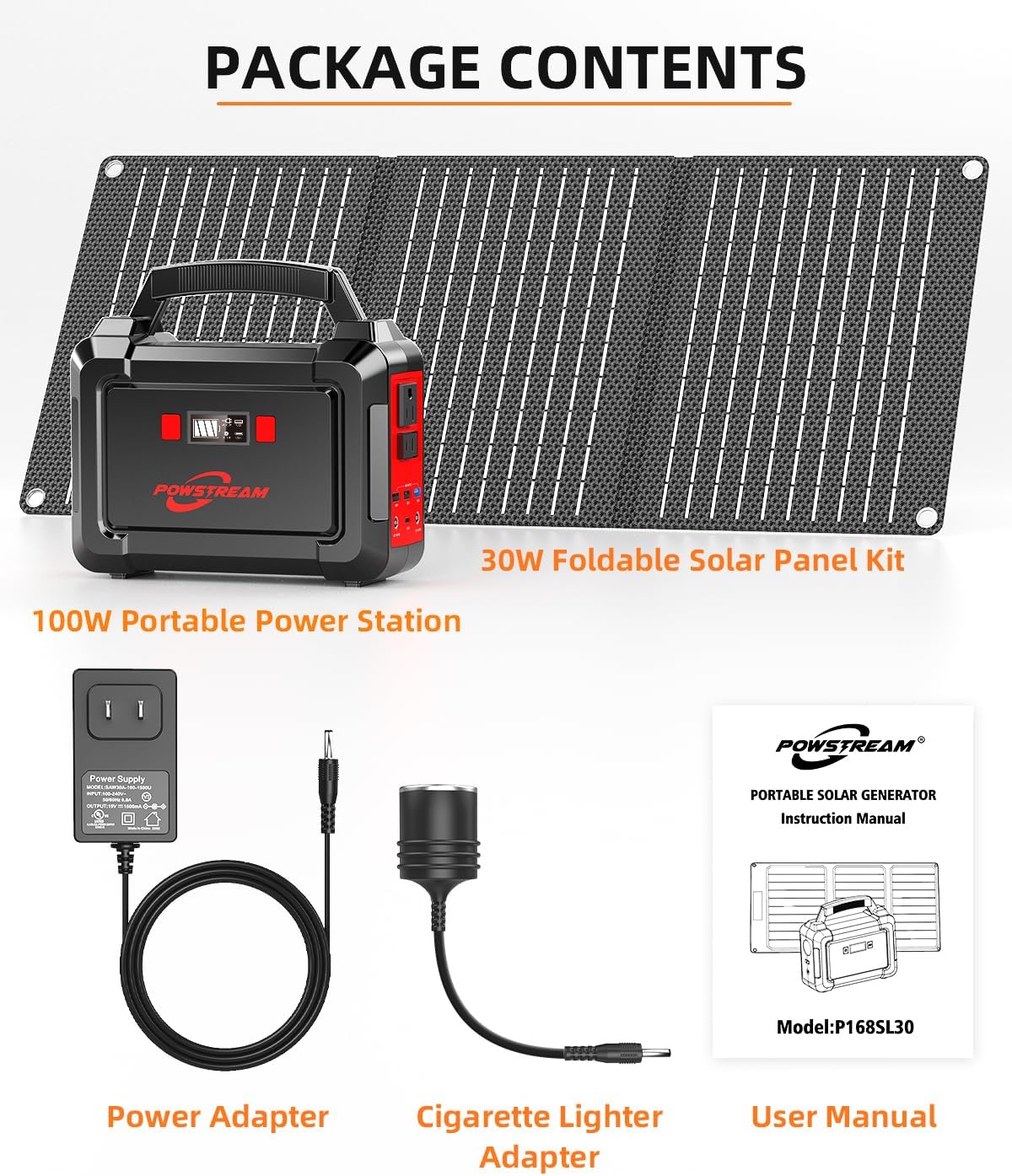 Generador solar-167Wh-Portátil-Power-Station-con-30W-Panel Solar