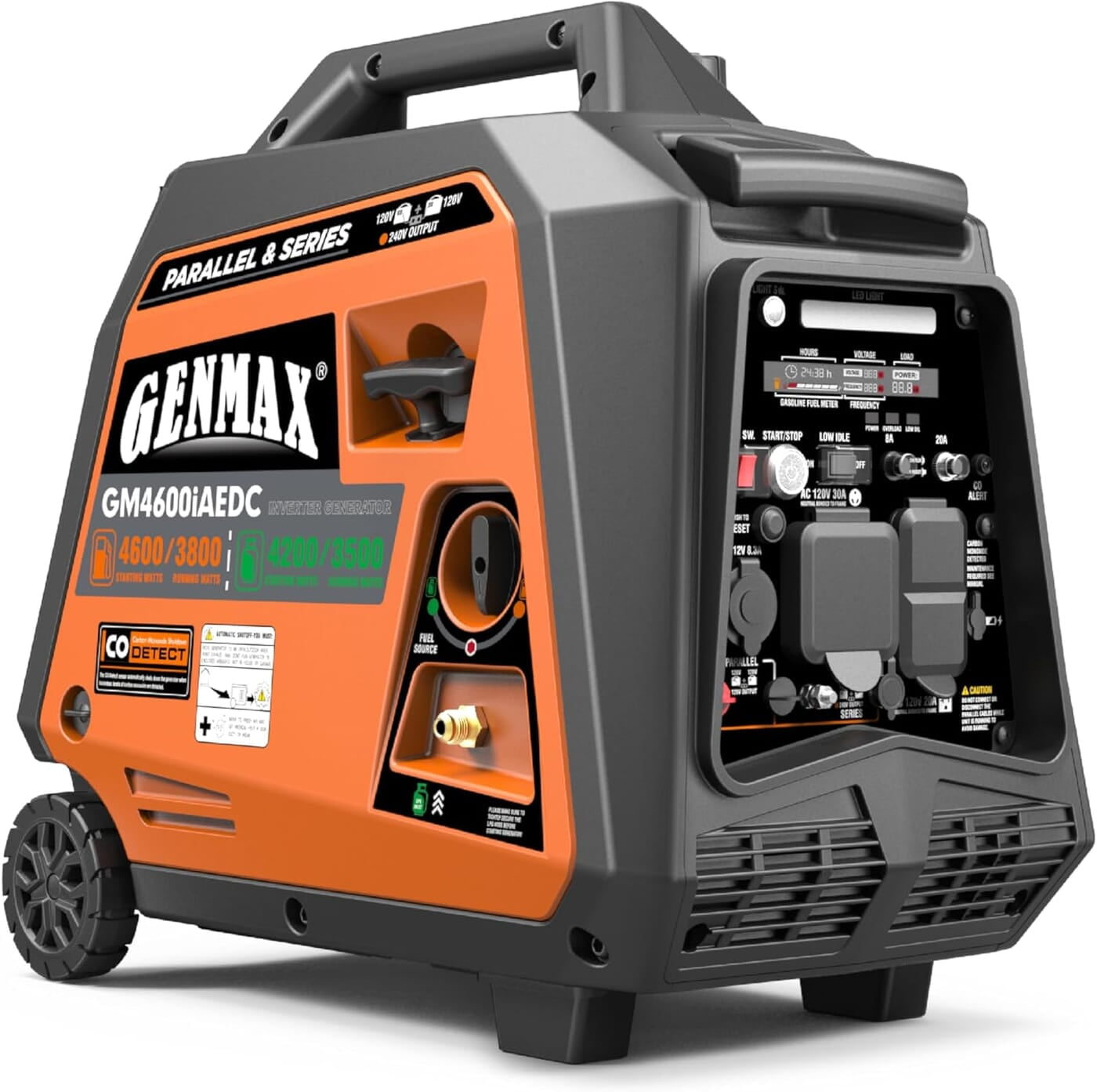 GENMAX Generador de combustible dual, motor ultra silencioso