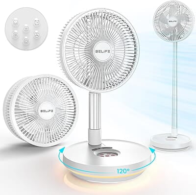 Belife Ventilador portátil X10, ventilador oscilante inalámbrico