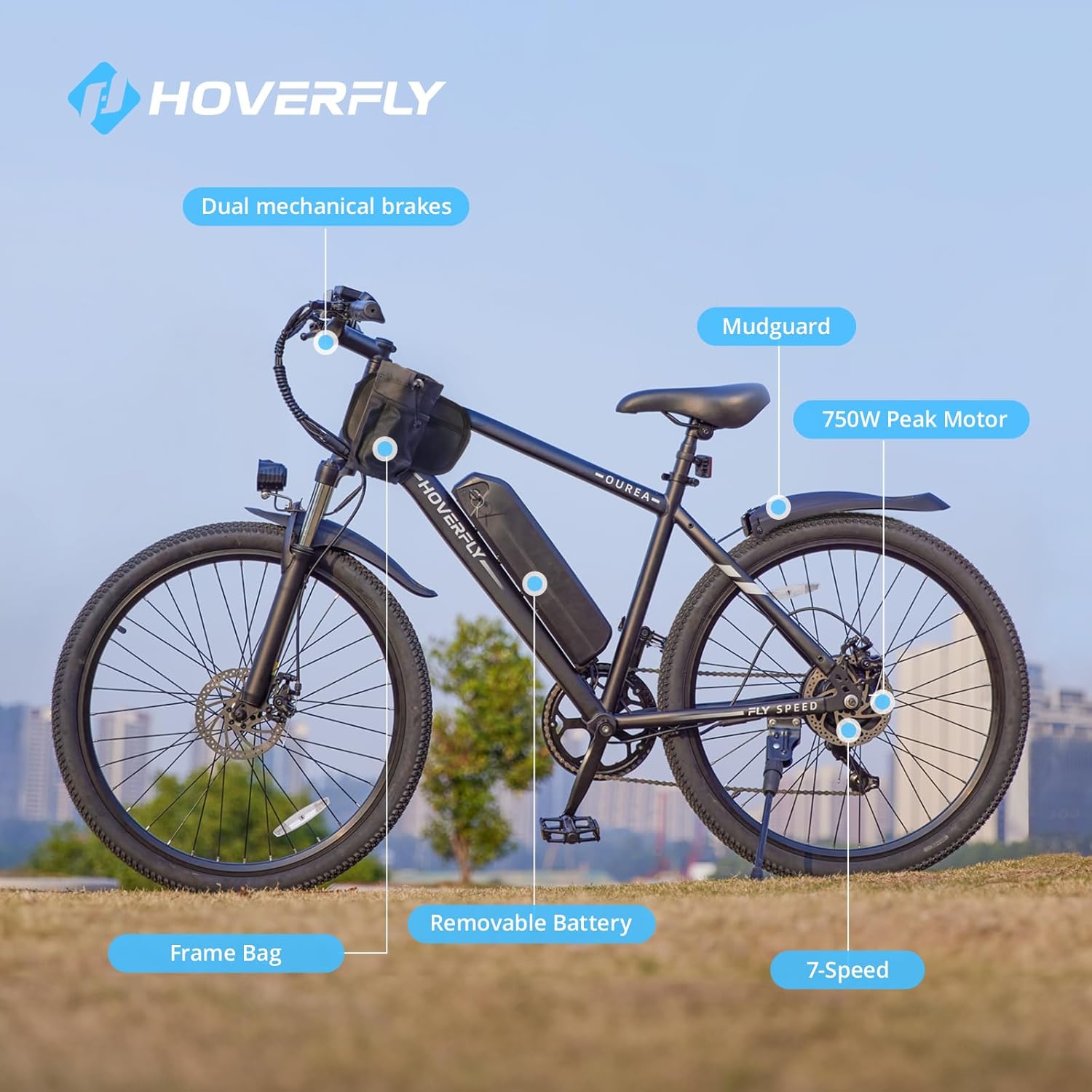 Bicicleta con motor de 1000 W y batería extraíble de 468 Wh