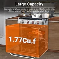 AMZCHEF Estufa de gas RV de 21 pulgadas de 12 V con 3 quemadores