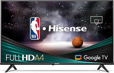 Hisense Smart TV de 43 pulgadas serie A7 4K UHD con Google TV con control remoto de voz, modo de juego Plus, Chromecast incorporado (43A7N, modelo 2024)