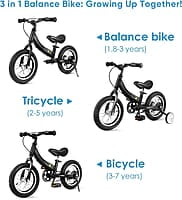 Bicicleta de equilibrio 2 en 1, una bicicleta de equilibrio para niños