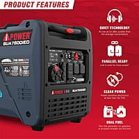 A-iPower Generador inversor portátil, 7600 W