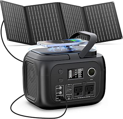 SINKEU Generador solar de 300 W y panel solar plegable de 40 W