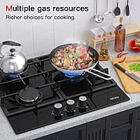 Cocina de gas integrada de 24 pulgadas y 3 quemadores