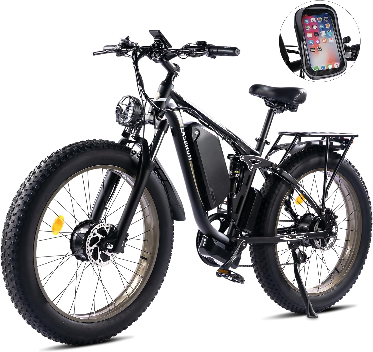 PHILODO Bicicleta eléctrica para adultos, bicicleta eléctrica de 26 pulgadas, bicicleta eléctrica de montaña de 1000 W, 48 V/17.5 Ah, batería extraíble, 31 MPH, bicicletas eléctricas de 21 velocidades