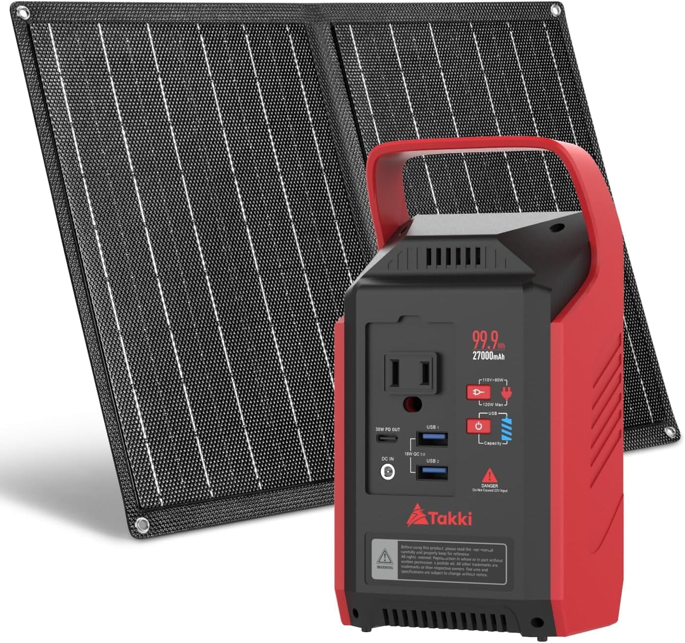 Takki Generador solar de 99 Wh con juego de paneles solares de 21 W