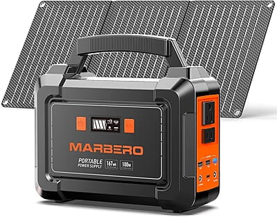 MARBERO Generador solar de 167 Wh, 200 W