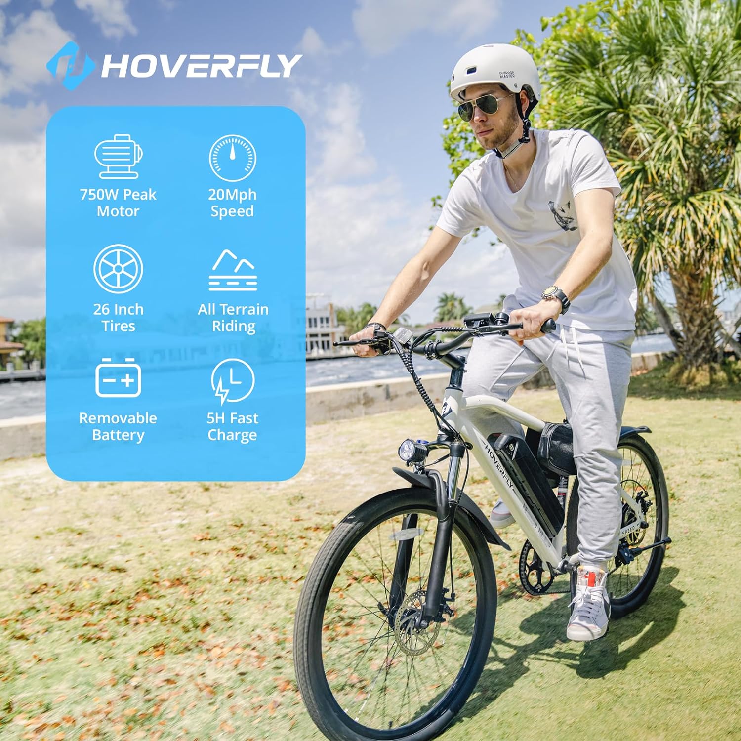 HOVERFLY OUREA Bicicleta eléctrica de 26 pulgadas, 750 W