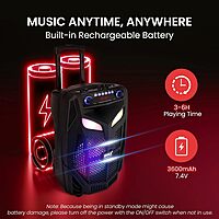 Pyle Sistema de altavoces PA Bluetooth portátil, 600 W