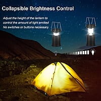 Paquete de 2 linternas solares para camping, plegables LED solares recargables por USB, luces colgantes de emergencia para camping, huracanes, cortes de energía en interiores y exteriores