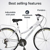 Schwinn Bicicleta híbrida para adultos de 21 velocidades