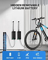 Bicicleta eléctrica con batería extraíble integrada de 350 W