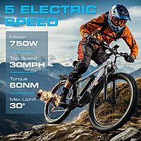 Bicicleta eléctrica, 48 V, 16 Ah (768 Wh) 750 W, 29 pulgadas