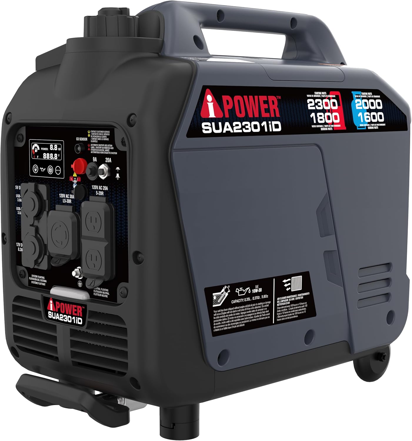 A-iPower Generador inversor portátil de combustible 2300 W