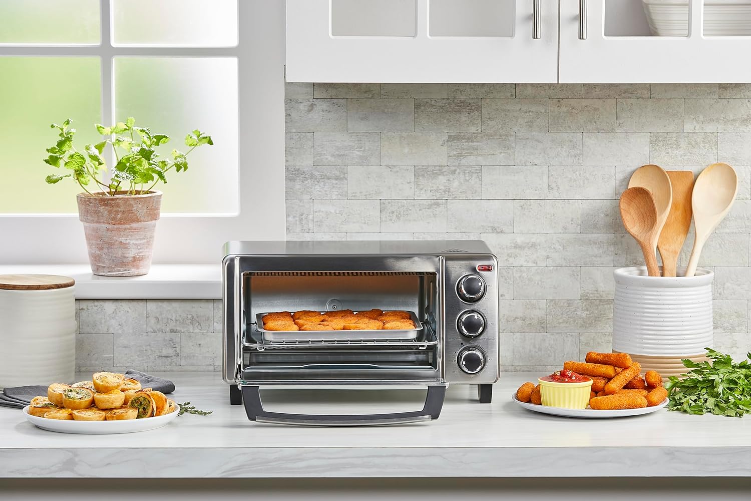 BLACK+DECKER Horno tostador de acero inoxidable