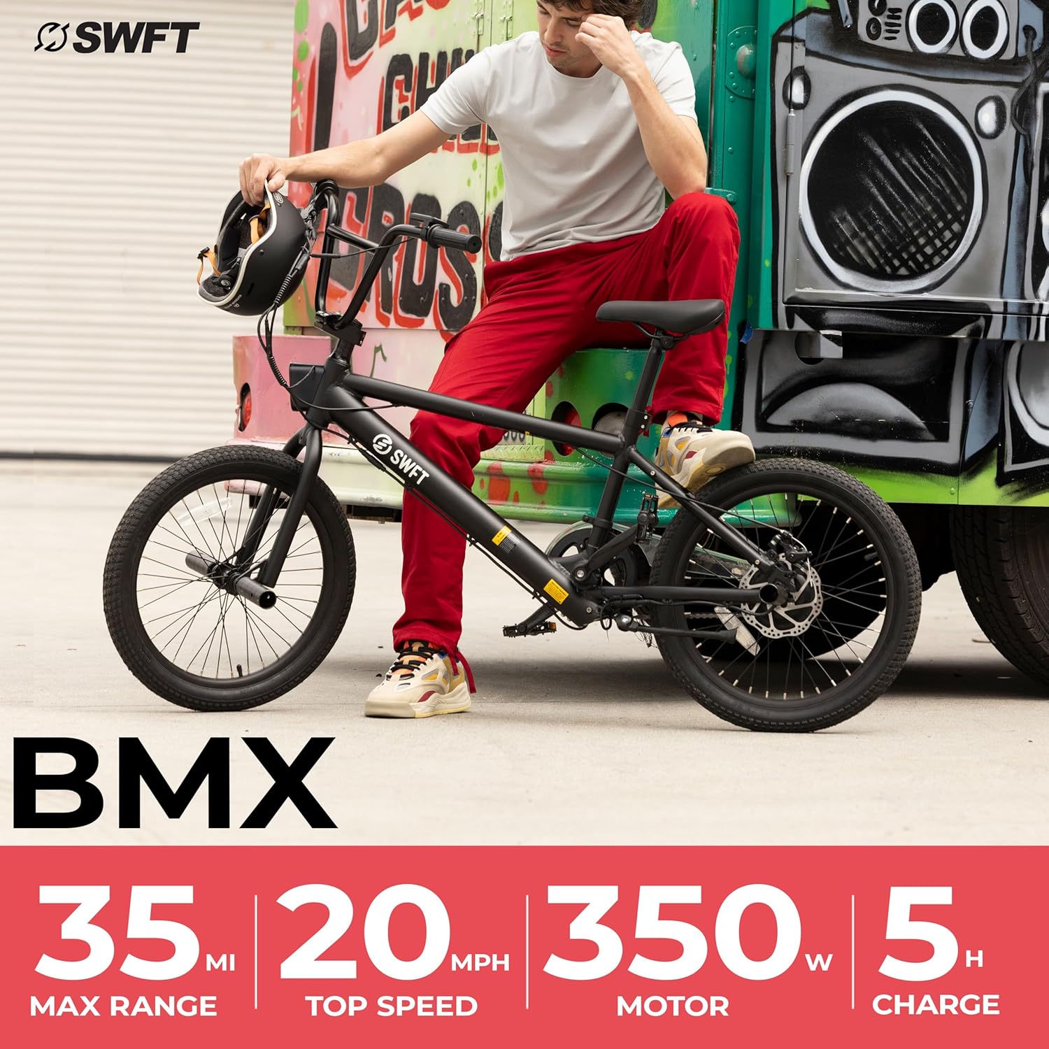 Bicicleta BMX eléctrica, ruedas de rendimiento de 20 mph